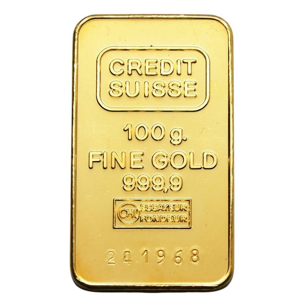 Lingote Credit Suisse 100g de oro fino